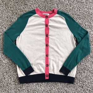 Boden Meg Colorblock Raglan Cardigan Sweater Womens Size Small Cashmere Blend